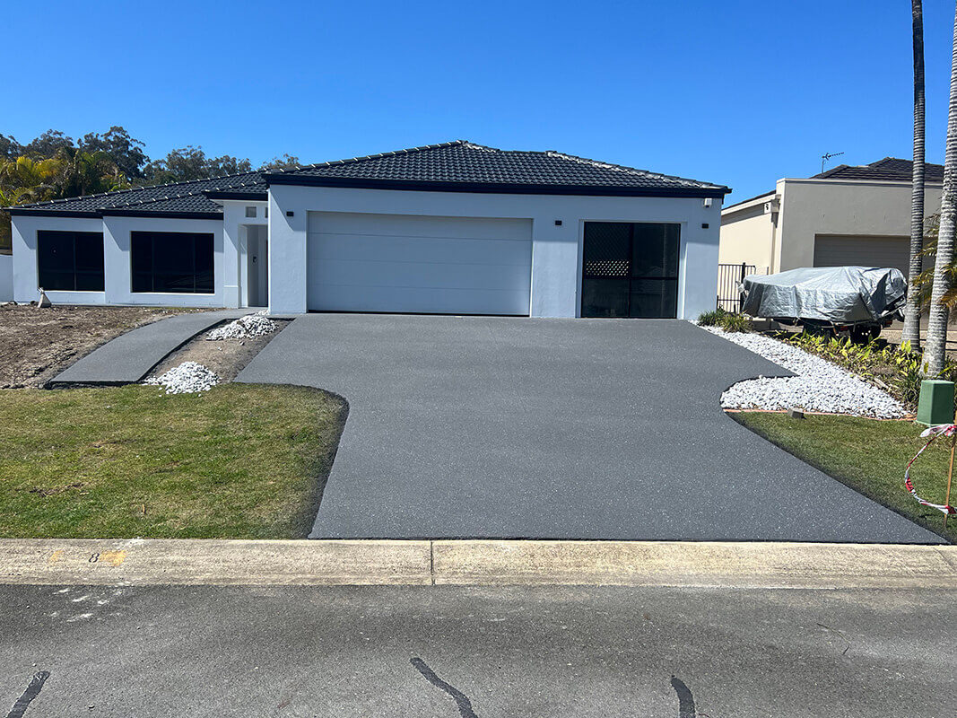 Driveway after concrete resurfacing by Sea-Crete on the Gold Coast