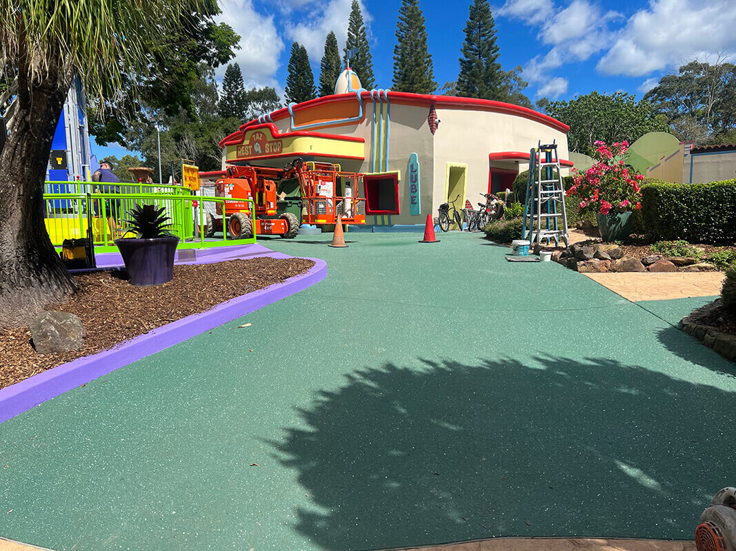 Covercrete resurfacing at Warner Bros. Movie World Gold Coast